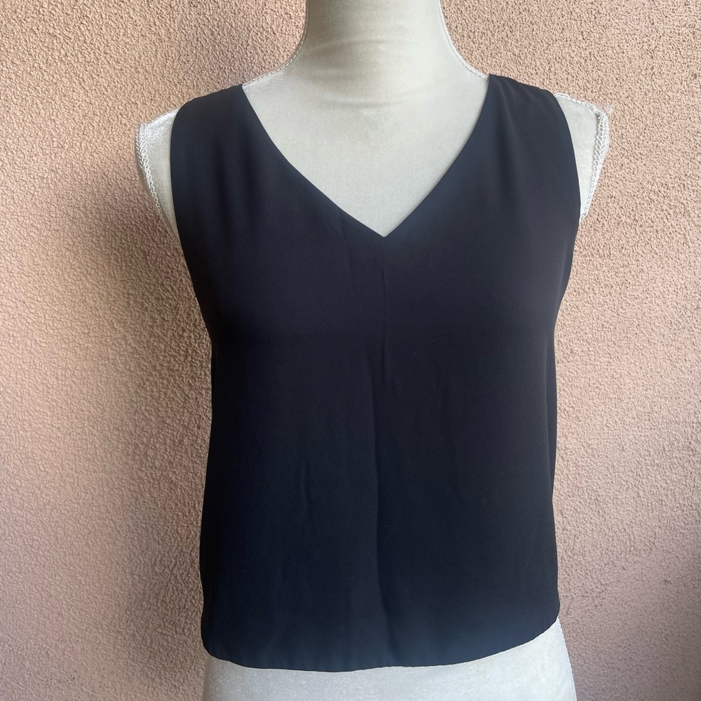 Black Babaton V-Cut Elevated Basic Office Blouse - image 1